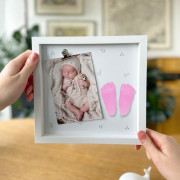 Fotorámik pre bábätko so sadou na 3D odliatky – pre dievčatko Albi