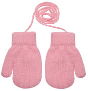 Zateplené zimné rukavice so šnúrkou trblietavé 4 - 6 rokov