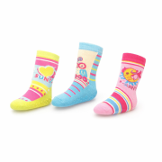 Bavlnené dievčenské ponožky s protišmykovou silikónovou podrážkou 15 - 17 cm 1 ks