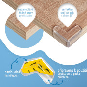 Ochrana rohov a hrán transparentná L-profil sada 12ks Sipo