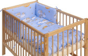 Detská postieľka s kompletnou výbavou 120 x 60 cm, mráčik modrá Scarlett
