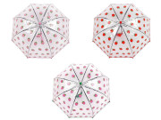 Detský priehľadný vystreľovací dáždnik jahoda