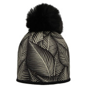 Dievčenská podšitá čiapka Merino s brmbolcom Palma čierna RDX