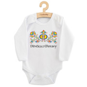 Detské body s potlačou Ľudový vzor Dievčica z Moravy New Baby