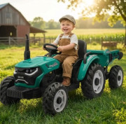 Detský elektrický traktor HUGE zelený Baby Mix