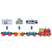 Vlak s tovarom + 3 koľaje Bigjigs Rail