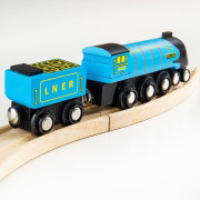 Drevená replika lokomotívy Mallard + 3 koľaje Bigjigs Rail