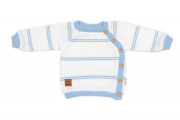 Pletená sada pre bábätko s jemným prúžkom 3dielna lux modrá - biela Baby Nellys