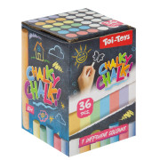 Kriedy tabuľové 36 ks biele + farebné 8 cm 24 m+