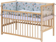 Detská postieľka s kompletnou výbavou Scarlett 120 x 60 cm Peko tyrkysová