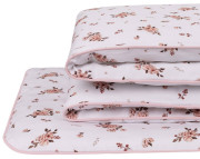 Detské obliečky do postieľky 100 x 135 cm bavlnený satén Ružové kvety Infantilo