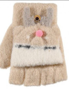 Detské odklápacie rukavice so sobíkom 7 - 8 rokov