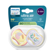 Cumlík Ultra air fialová/žltá 0-6 m obrázok dievča, 2 ks Philips Avent