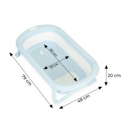Detská skladacia cestovná vanička s odtokom šedomodrá