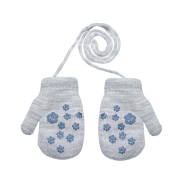 Zimné palcové zapletené rukavičky so šnúrkou labky 9 - 12 mesiacov