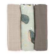 Súprava plienok bambusová mušelínová 3 ks Moussy 68 x 68 cm Petite&Mars