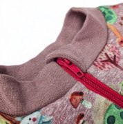 Mikina hrejivá rozopínacia staroružová s muchotrávkami