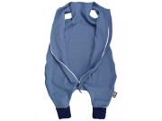 Letný spací vak s nožičkami modrý mušelín