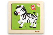 Drevené puzzle - zebra 4 dieliky Viga
