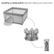 Ohrádka pre deti skladacia Ziki Light Grey Kinderkraft