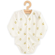 Dojčenské celorozopínacie body s dlhým rukávom z organickej bavlny Olivy New Baby