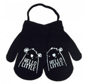 Zimné chlapčenské rukavičky so šnúrkou Hello Little - čierne Veľ. 110