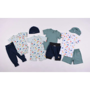 Súprava tenká chlapčenská KR Outlast® Biele kocky / tm. lišajník Little Angel