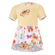 Body šaty tenké KR set Outlast® UV 50+ Sv. žltá/motýliky