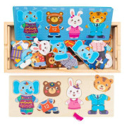 Vkladačka puzzle v krabičke zvieratka Montessori Baby Mix