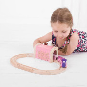 Ružový železničný tunel Bigjigs Rail