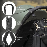 Multifunkčný popruh so skobou Deluxe 2 ks Black Zopa