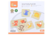 Drevené puzzle - kŕmenie zvieratiek