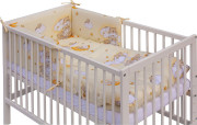 Detská postieľka s kompletnou výbavou 120 x 60 cm, mráčik béžová Scarlett
