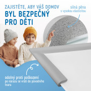 Ochranná páska penová šedá na ochranu hrán a rohov skleneného nábytku 1 ks (2 m) Sipo