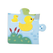 Puzzle dotykové senzorické Farma s rôznymi povrchmi 20 ks Janod