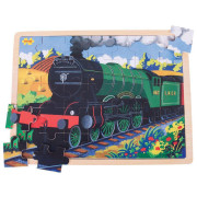 Drevené puzzle historický vlak Flying Scotsman 35 dielikov Bigjigs Toys