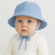 Dojčenský mušelínový klobúčik jeans New Baby