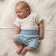 Dojčenské kraťasy mušelín Modrá Baby Service