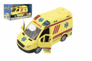 Auto ambulancia plast 20cm na zotrvačník so zvukom a svetlom
