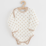 Dojčenské celorozopínacie body New Baby Classic II hviezdy béžovej