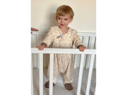 Merino spací vak s rukávmi veľ. 90 cm bio králiky béžové nohavice