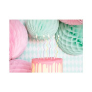 Sviečky tortové úzke špirály pastelové 8 ks