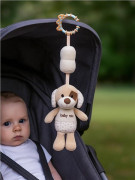 Edukačná hrajúca plyšová hračka s klipom Baby Mix pes hnedý