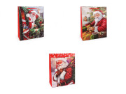 Vianočná darčeková taška s glitrami 18 x 23 x 8 cm Santa 3