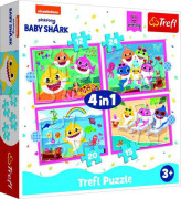 Puzzle 4v1 Rodina žralokov/Baby Shark