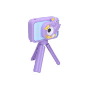 Detský digitálny fotoaparát silikónové púzdro dino statív - foto 48Mpx video Full HD