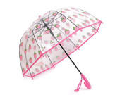 Detský priehľadný vystreľovací dáždnik jahoda