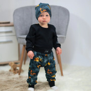 Detské tepláky s vysokým pásom Bágre čierna Esito