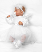 Luxusná 4D slávnostná sada oblečenia pre bábätko Girl biela