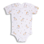 Rastúce bodyčko pre bábätká s krátkym rukávom Unicorn biele Esito